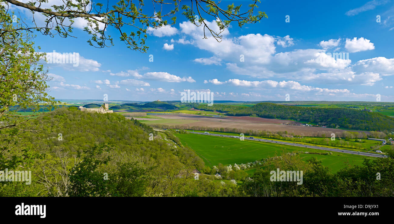 Panorama of the Gleichen Gleichen Castle Wachsenburg Castle Muehlburg