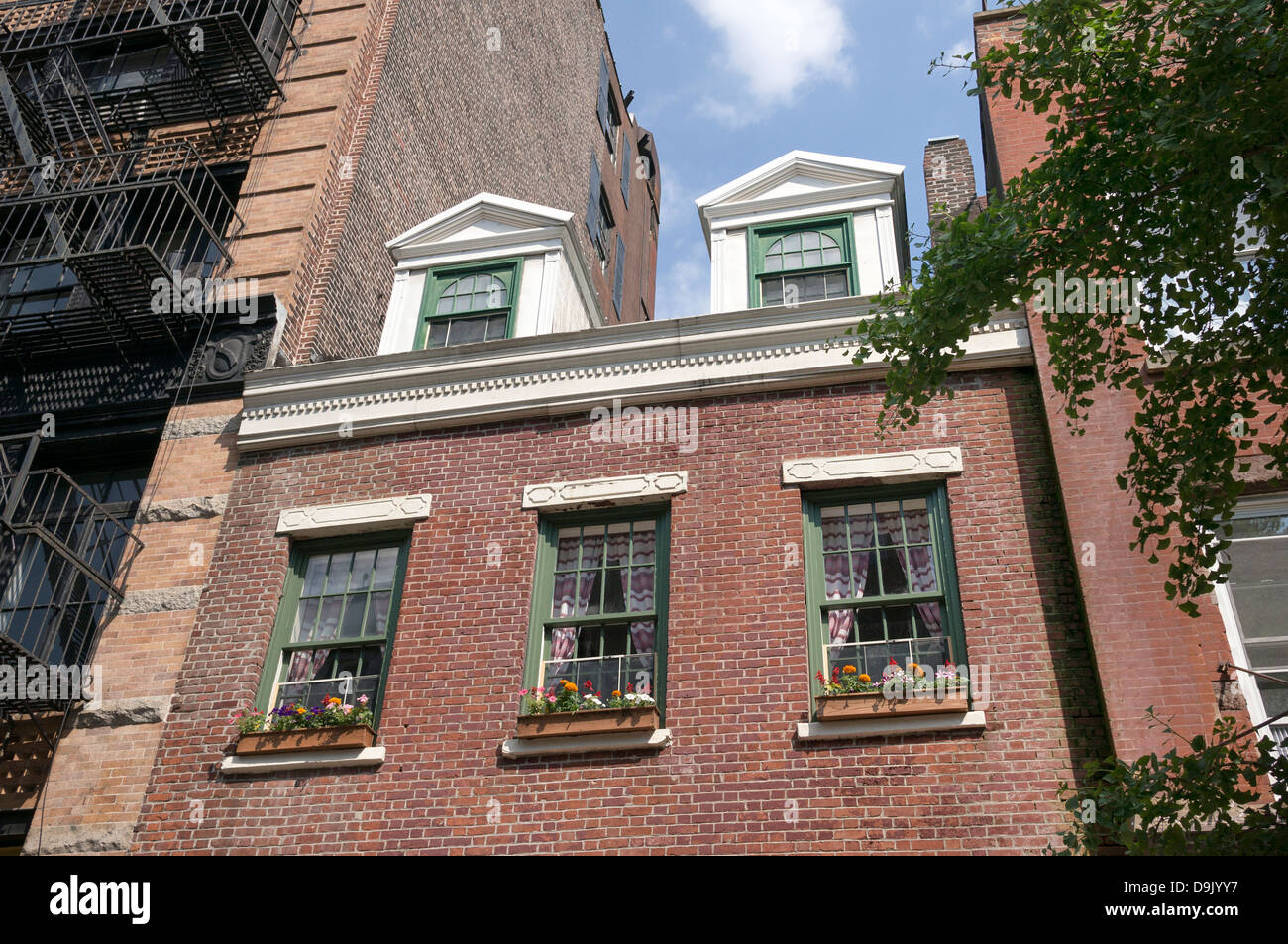 Federal style house on West Broadway in New York City Stock Photo