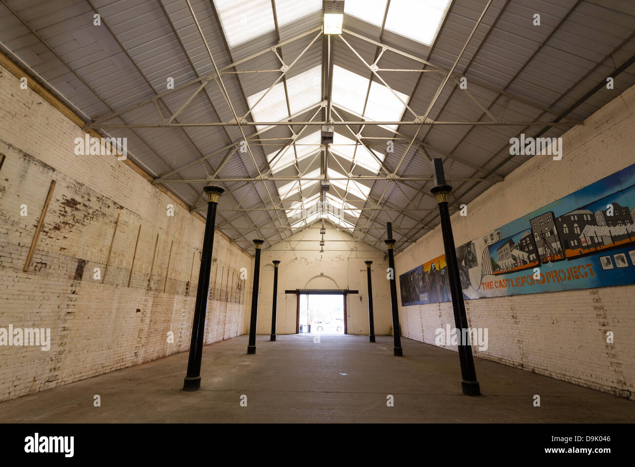 Castleford Market Hall, opened 1880, interior view. Stock Photo