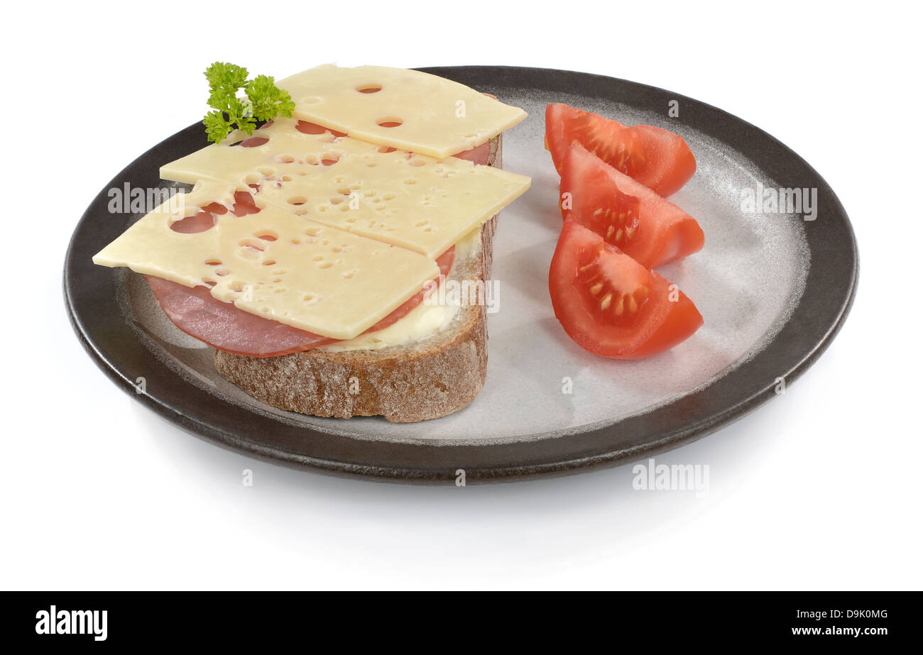 Ham cheese sandwich bread lunch dish Stock Photo