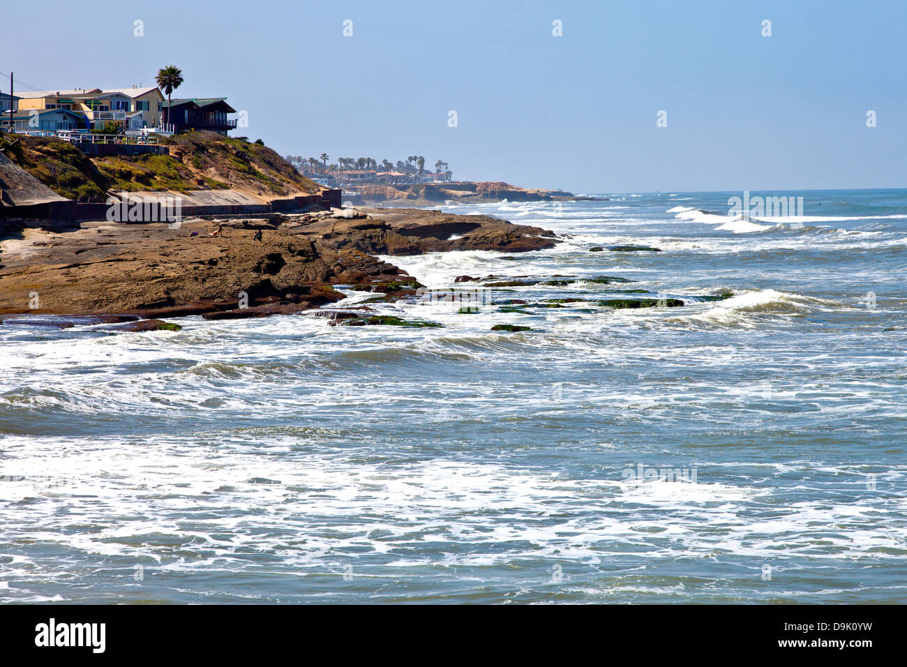 Point Loma beaches erosion and surf San Diego California Stock Photo