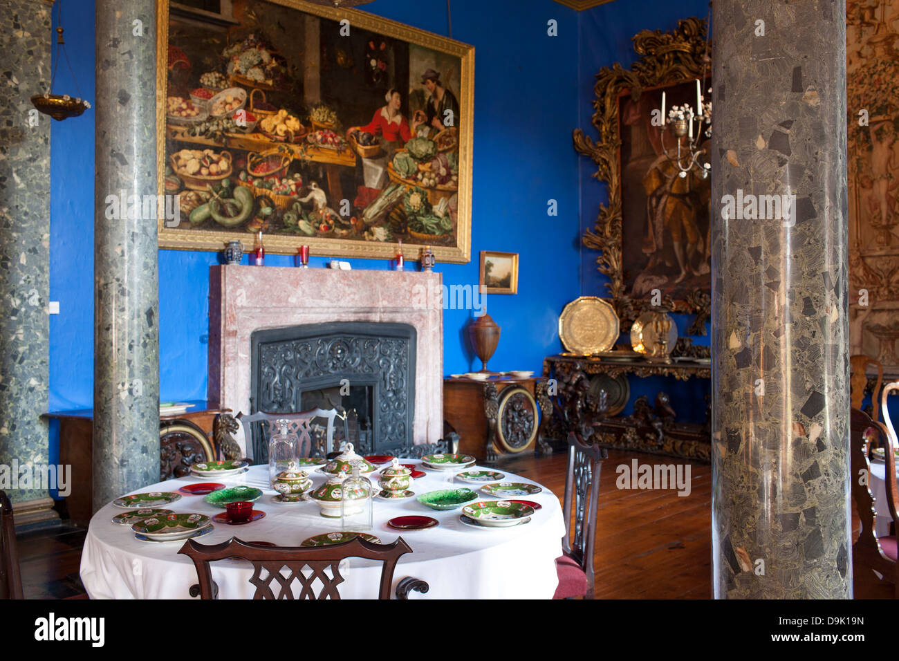 Elegant and richly decorated interior rooms inside Bantry House and Gardens in County Cork Republic of Ireland Stock Photo