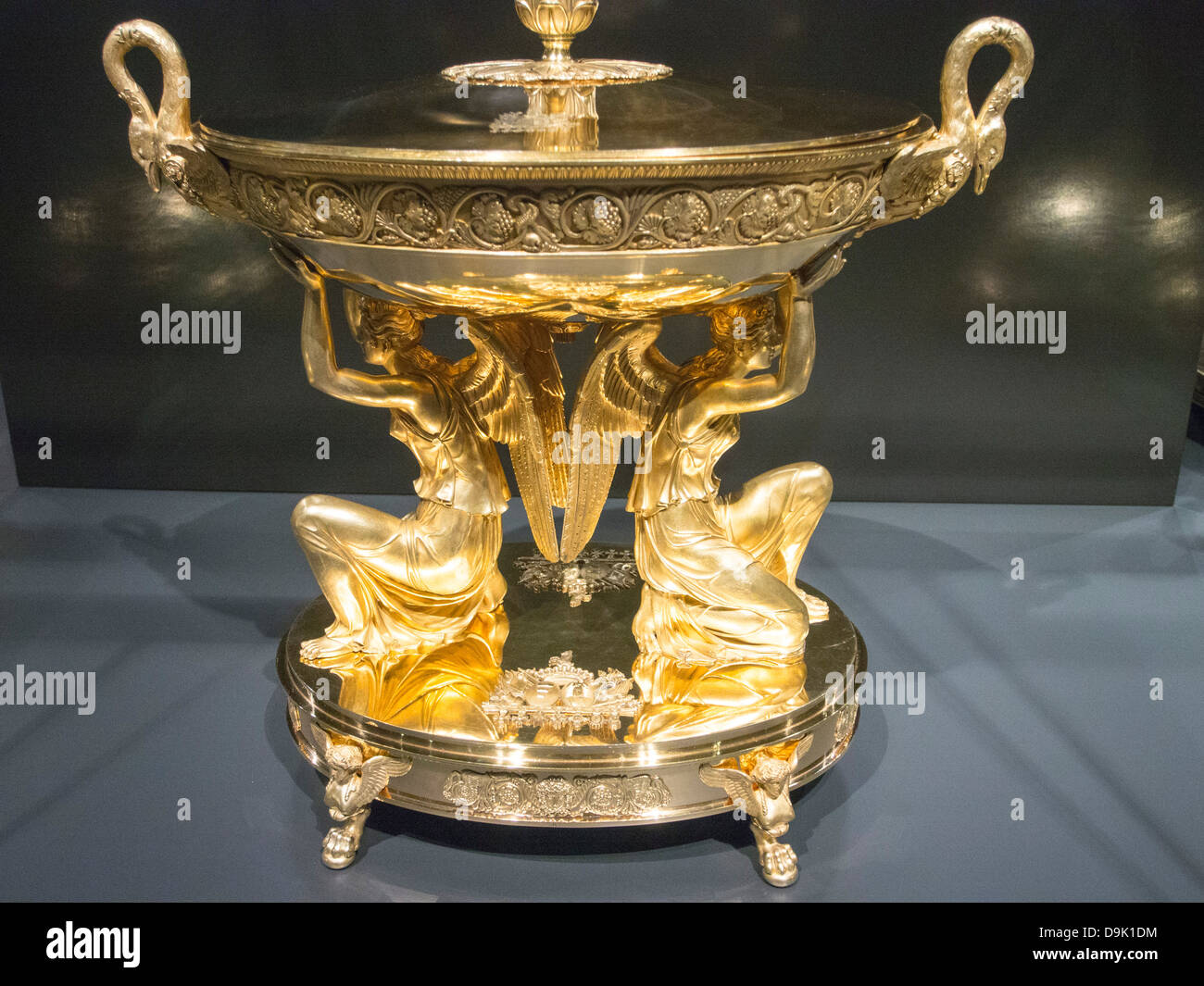 A gold soup tureen at the famous Reichstag museum in Amsterdam that has  recently opened Stock Photo - Alamy