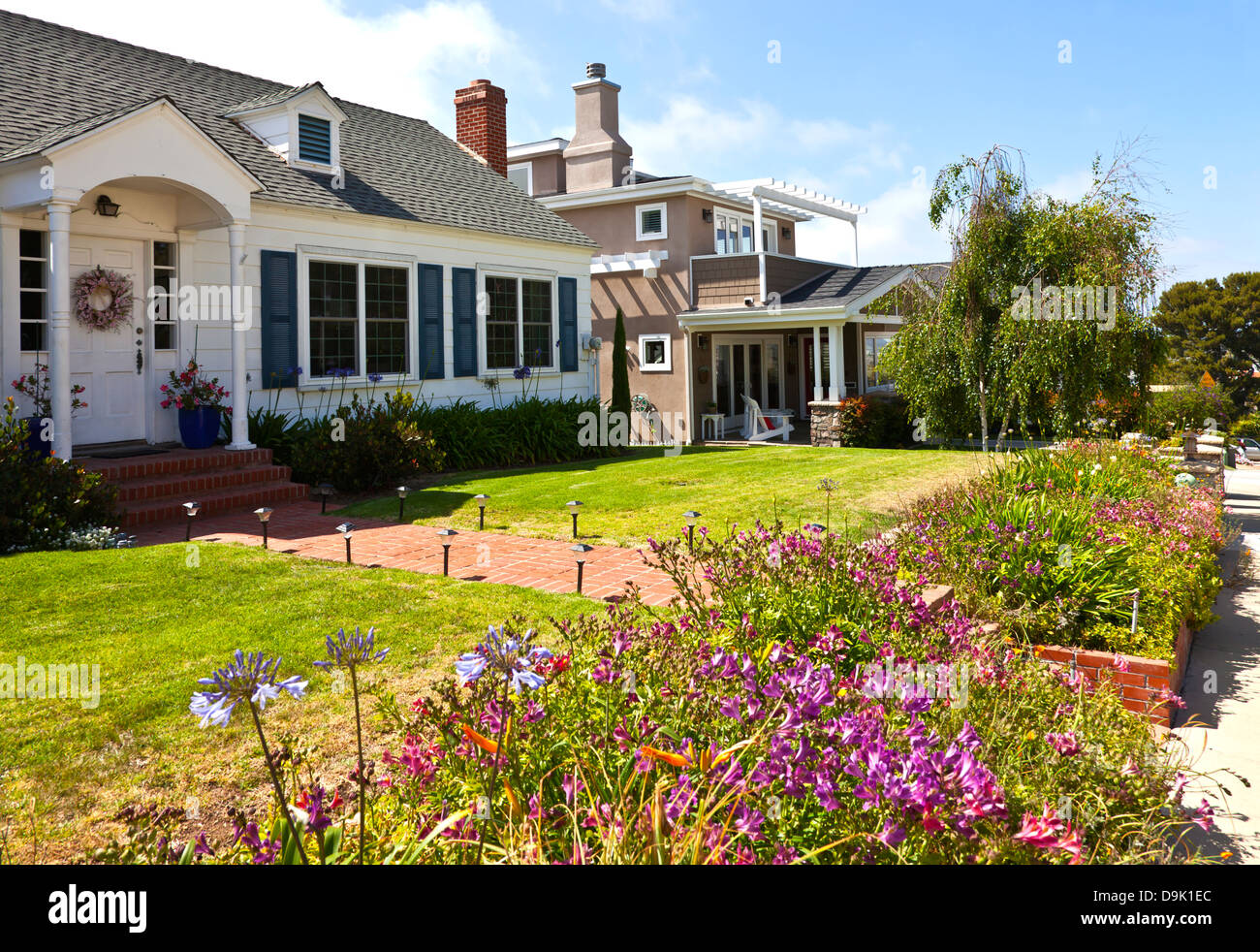 Houses in a street Point Loma San Diego area California Stock Photo Alamy