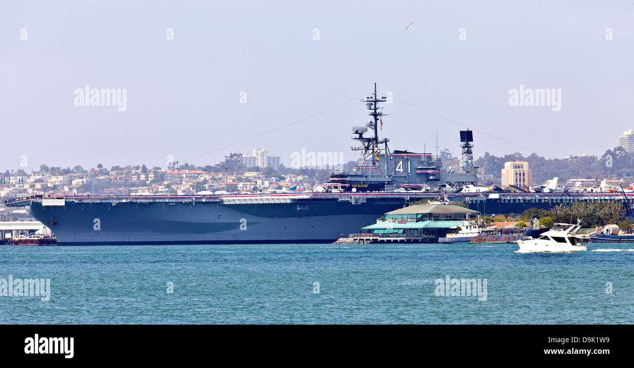 Battleship Midway a museum in San Diego harbor California. Stock Photo