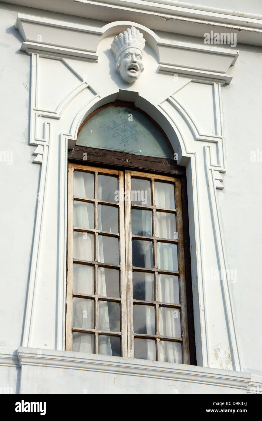 Window detail of a mansion on Paseo de Montejo, Merida, Yucatan, Mexico Stock Photo