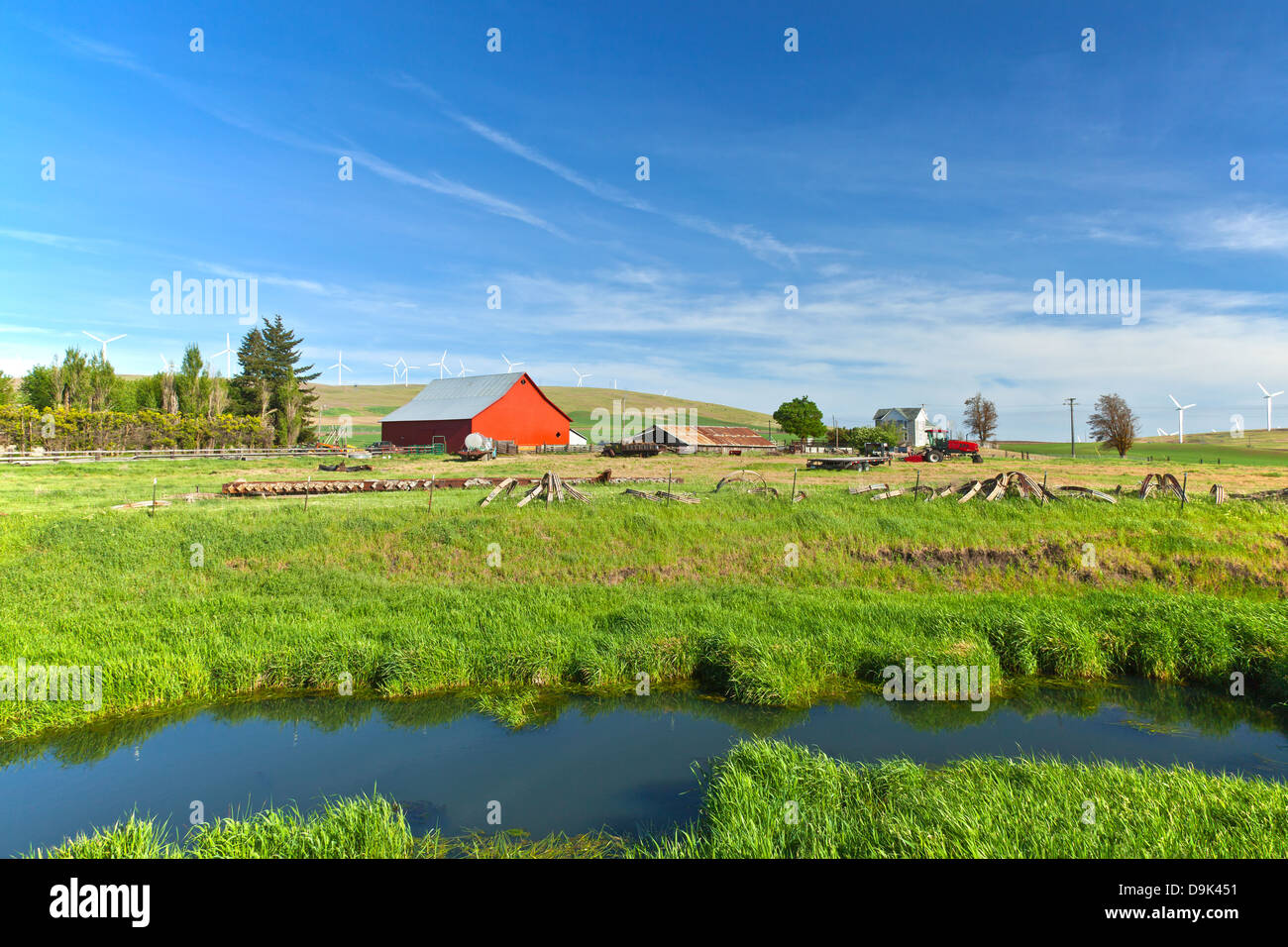 The country farm in rural Eastern Washington state. Stock Photo