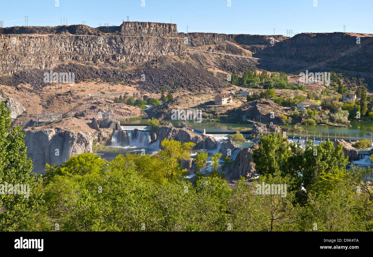 Panoramic view of Shoshone Falls in Twin Falls state park Idaho. Stock Photo