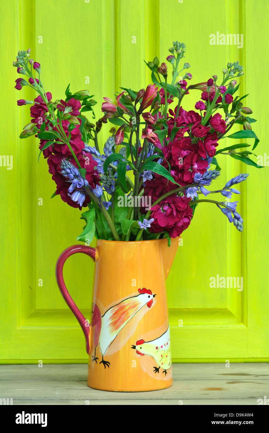 A vase of cut flowers Stock Photo Alamy