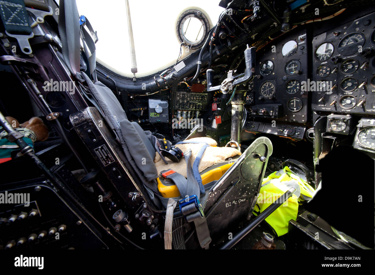 Canberra Cold war 1960s RAF aircraft cockpit at Bruntingthorpe airfield ...