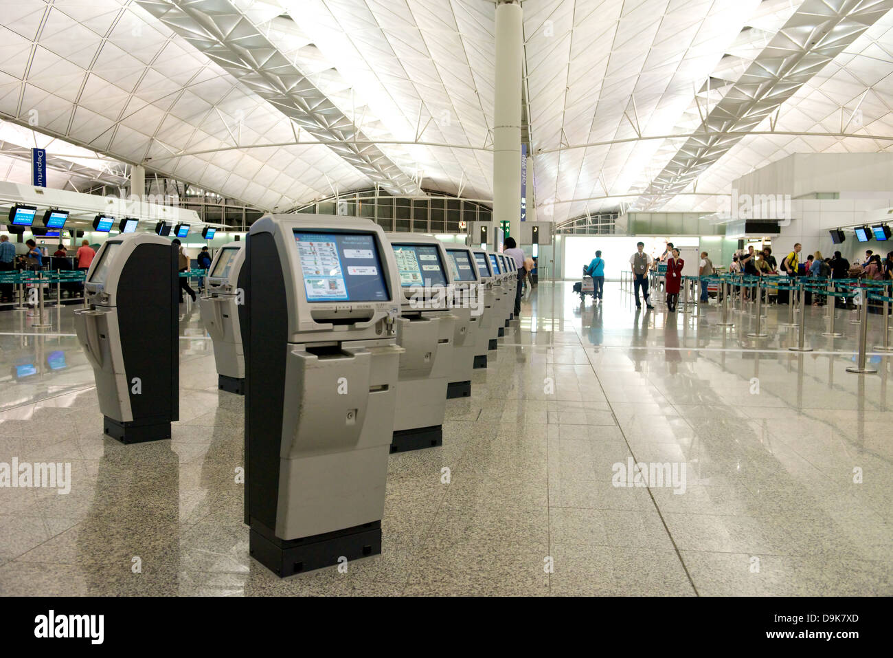 Self Check-in area at the Hong Kong airport Stock Photo