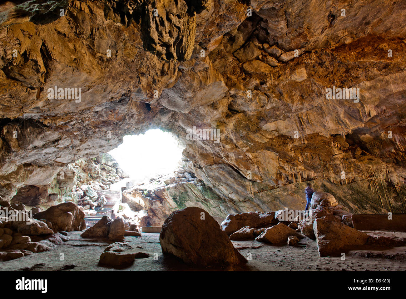 Entrance of a cave, Borra Caves, Ananthagiri Hills, Araku Valley, Visakhapatnam, Andhra Pradesh, India Stock Photo