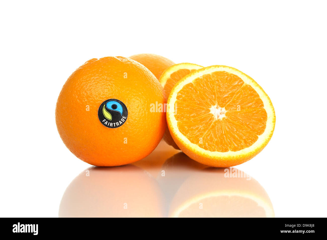 Oranges with Fairtradesiegel Stock Photo Alamy