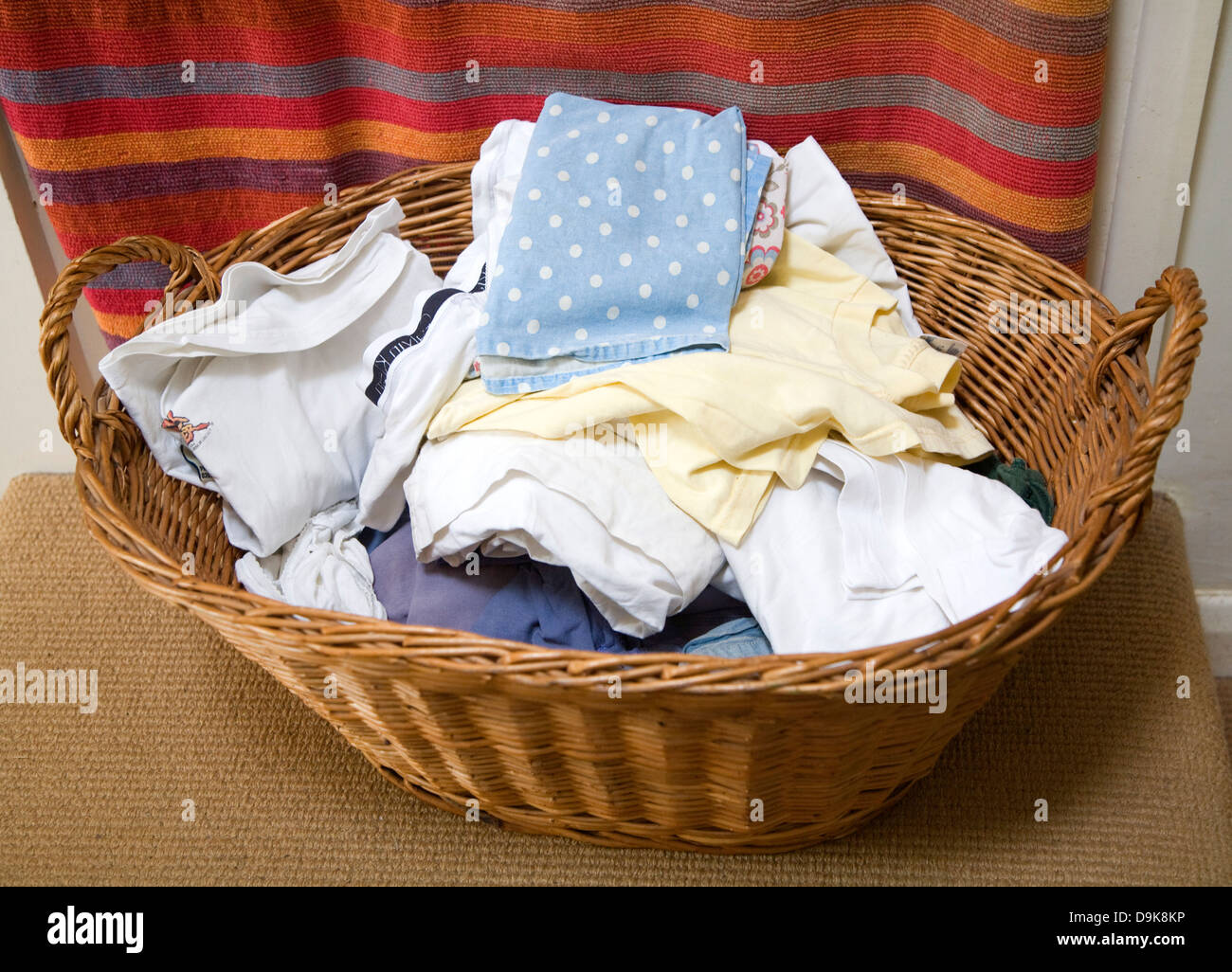 Washing wicker laundry basket Stock Photo Alamy