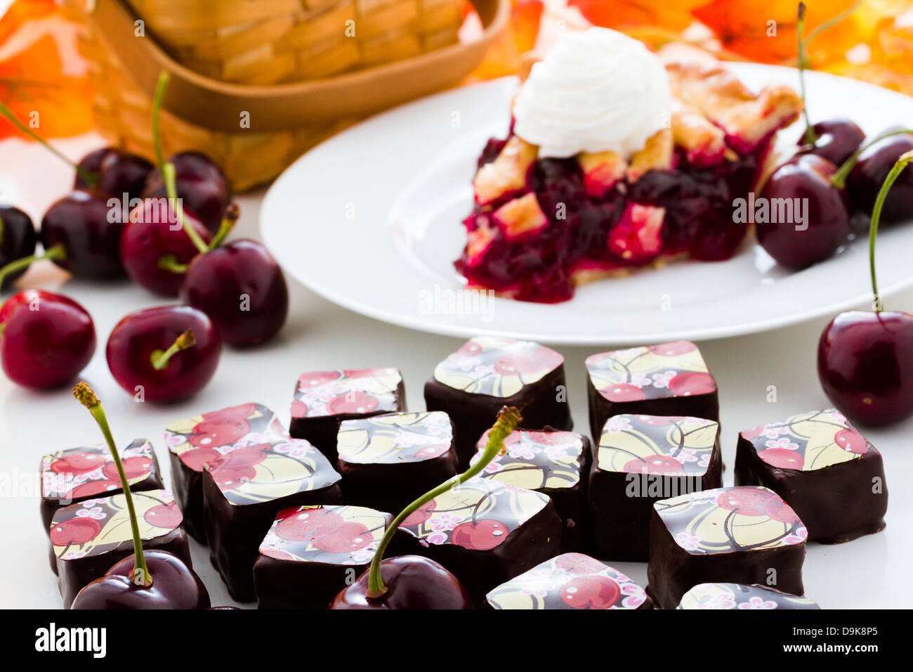 Cherry pie a la mode truffle for Thanksgiving Stock Photo Alamy