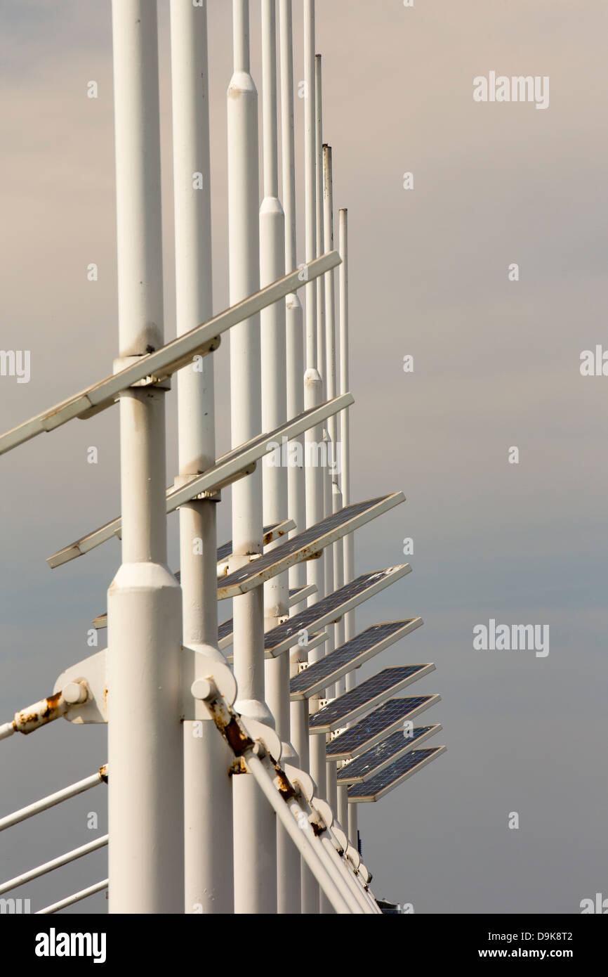 Solar panels in Ijmuiden, Netherlands. Stock Photo