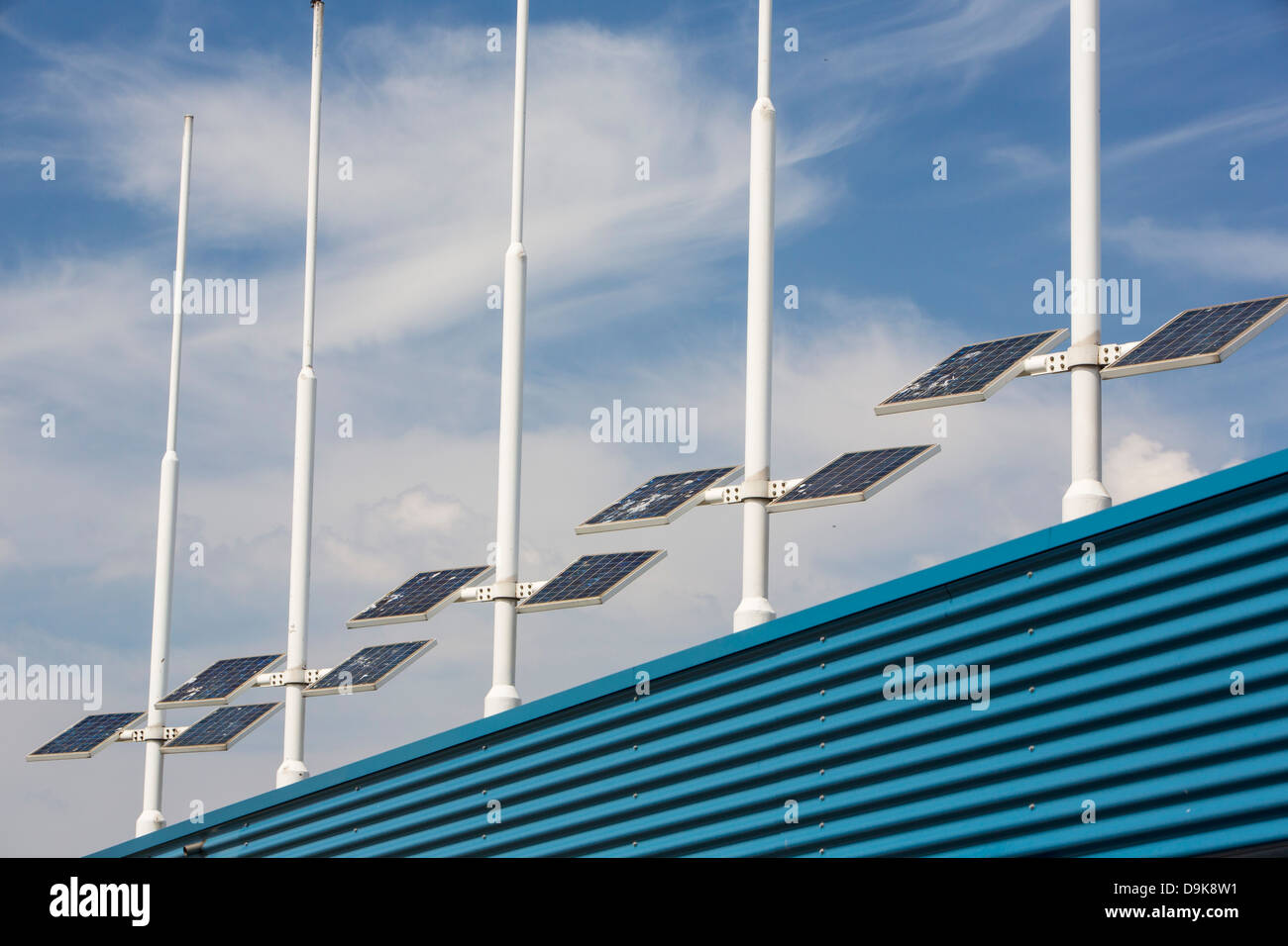 Solar panels in Ijmuiden, Netherlands. Stock Photo