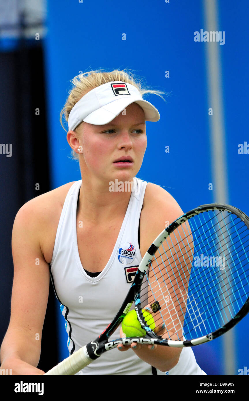 Harriet Dart (GB) at the Maureen Connolly Challenge Trophy, Eastbourne, June 20th 2013. Stock Photo