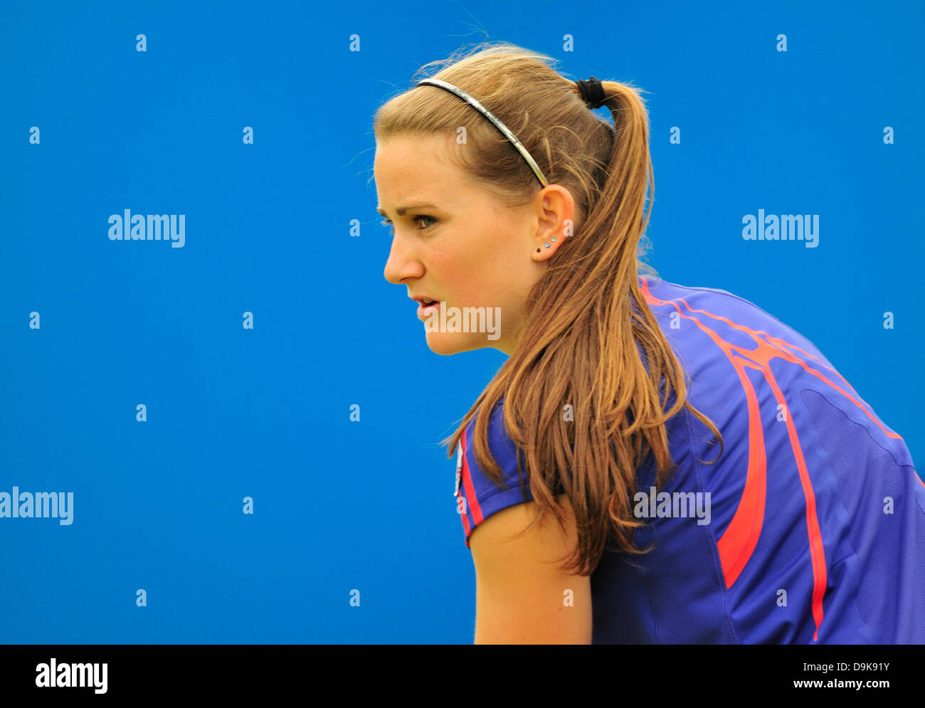 Katy Dunne (GB) at the Maureen Connolly Challenge Trophy, Eastbourne, June 20th 2013. Stock Photo