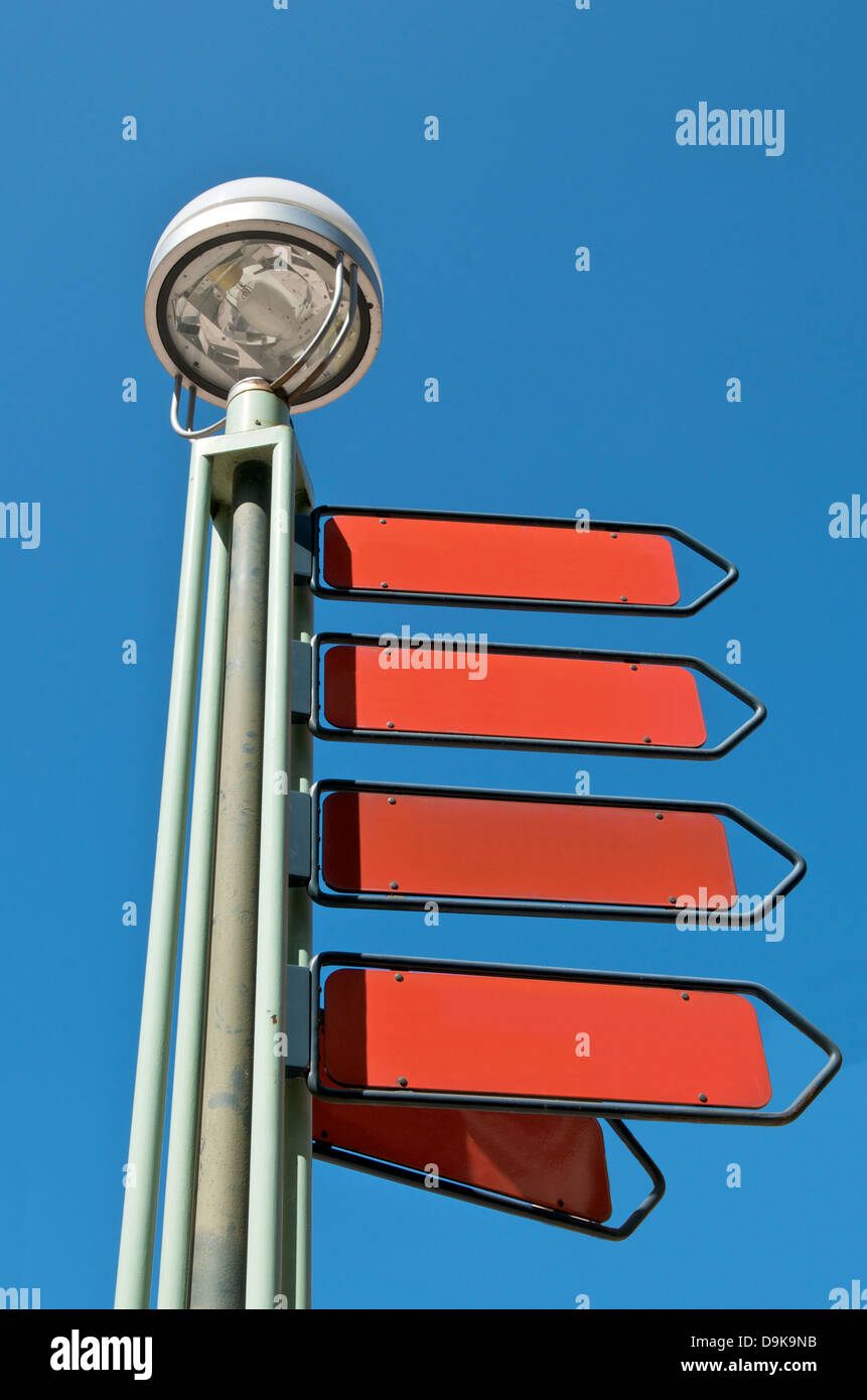 Blank red street direction signs Stock Photo