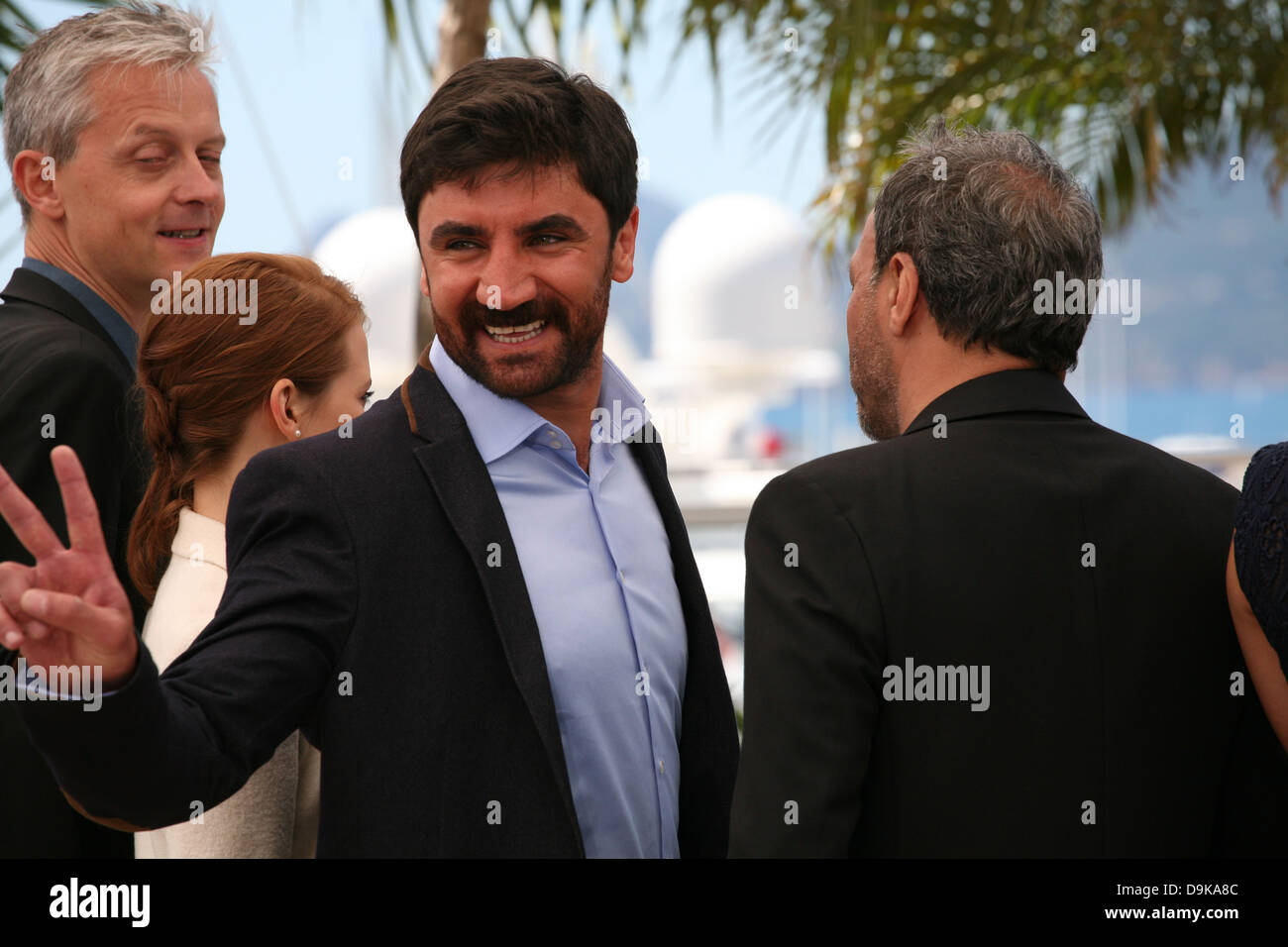 Actor Korkmaz Arslan with with producer Marc Bordure, actress Veronique Wuthrich and director Hiner Saleem at the My Sweet Peppe Stock Photo