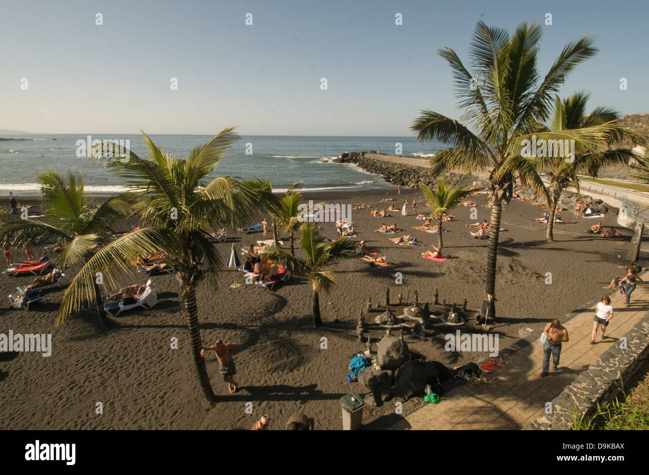 puerto rico beach beaches black sand sandy tenerife Stock Photo