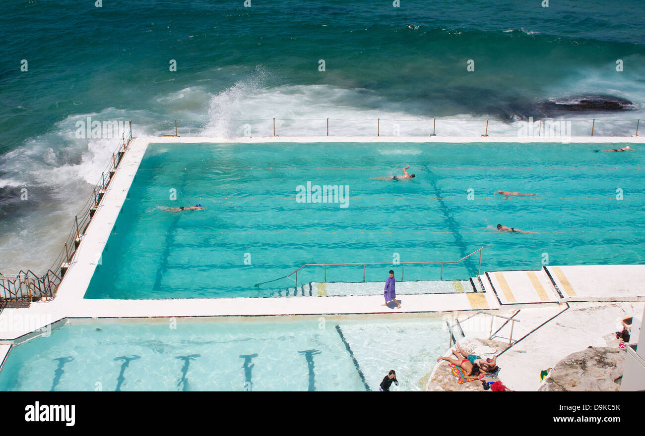 outdoor swimming pool at bondi beach Stock Photo