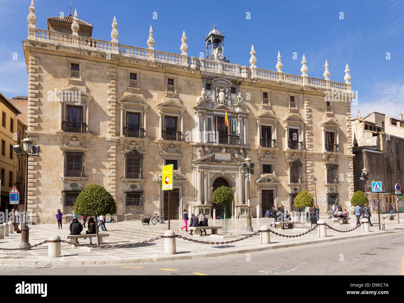 In Plaza Nueva, city of Granada, Real Chancilleria, Town Hall and Courts of Justice dating from the 16th century Stock Photo
