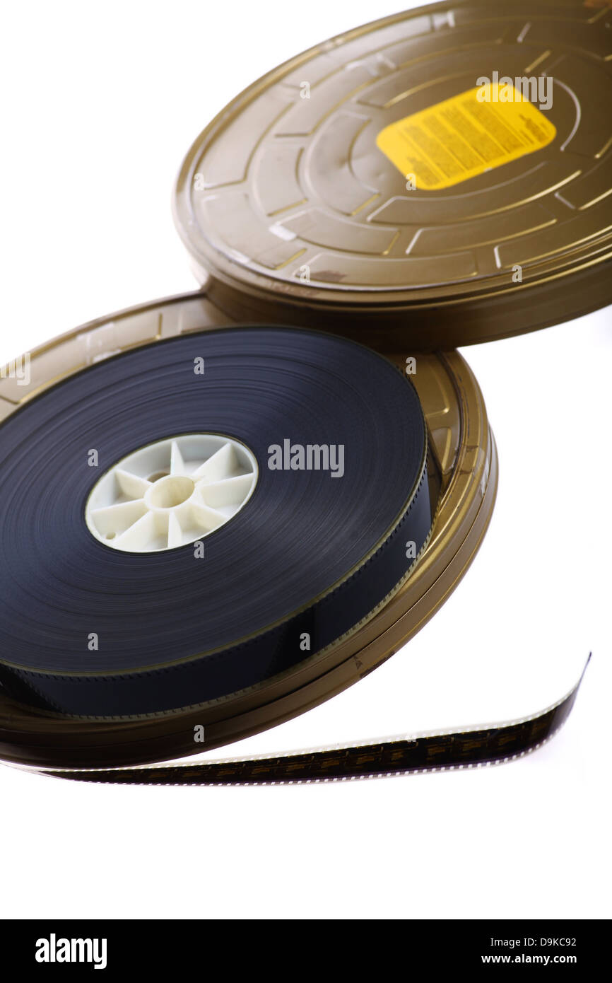 A film reel in a case isolated on white Stock Photo Alamy