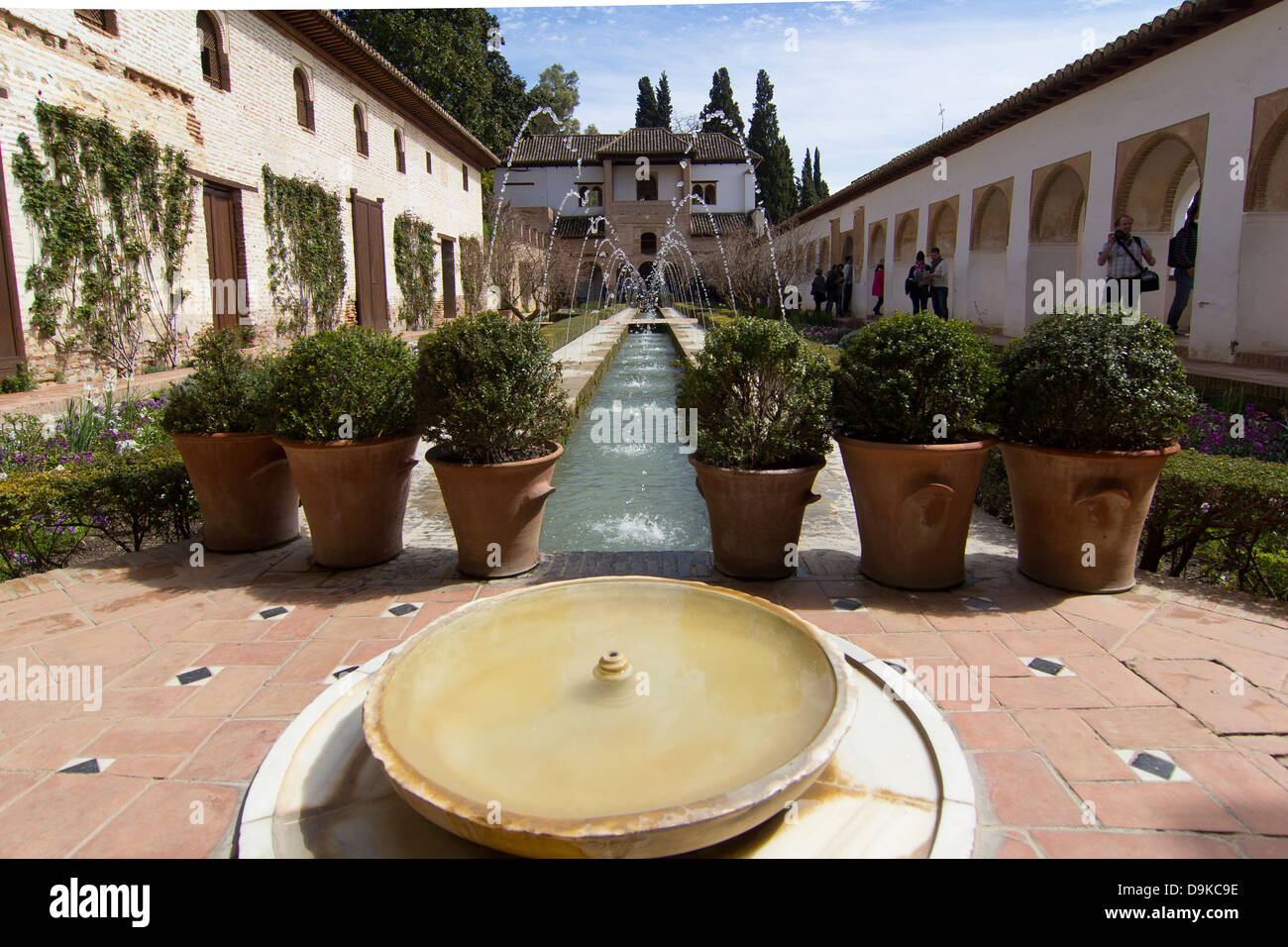 Patio de la Acequia, Generalife, The Alhambra, Granada, Spain Stock Photo