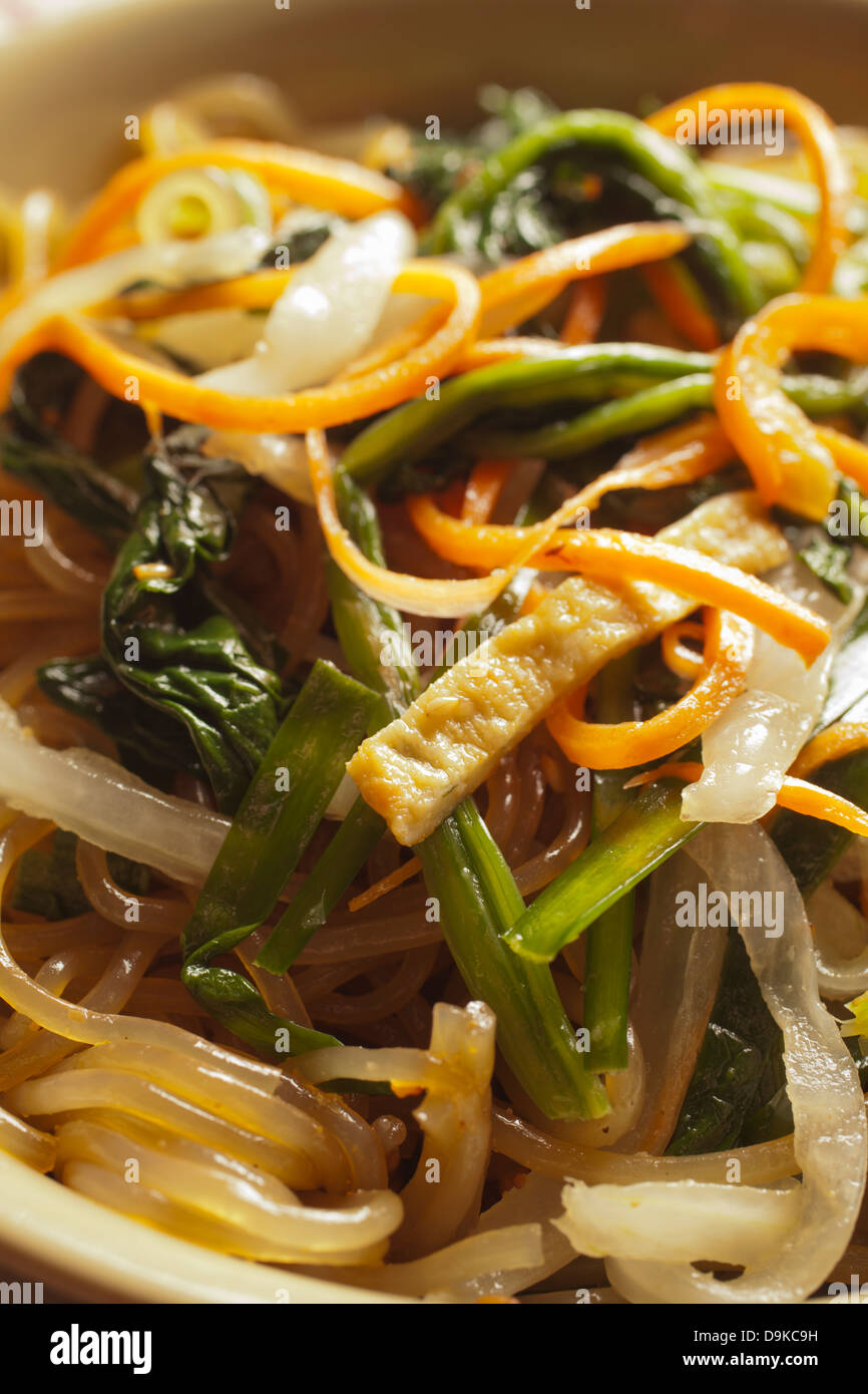 Korean Cold Bean Thread Noodles With Vegetables Stock Photo