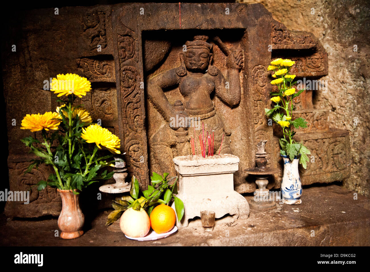 Buddhist offering and incense Stock Photo Alamy