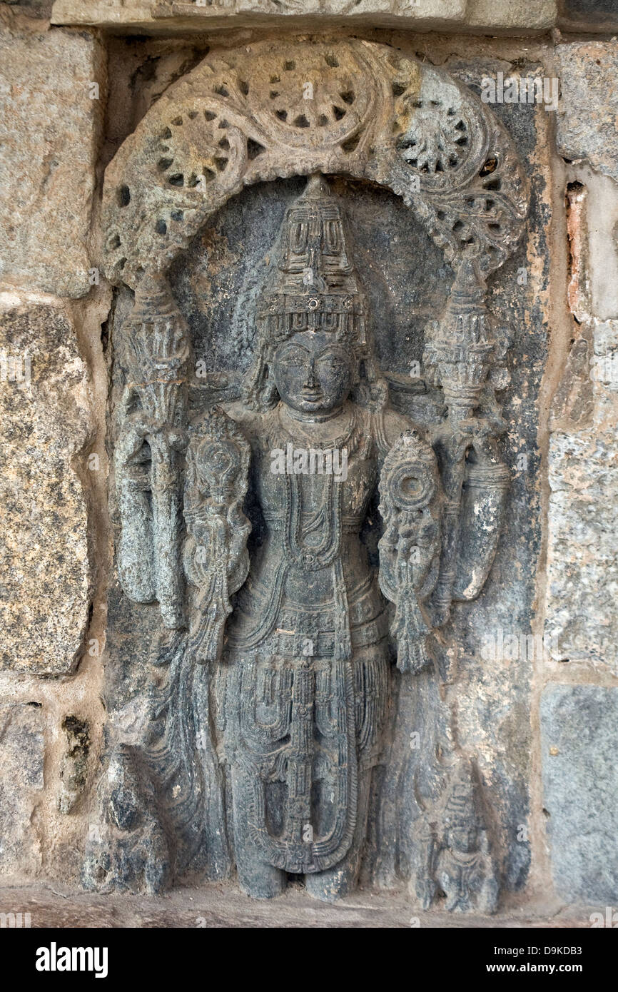 Asia, India, Karnataka, Belur, Chennakeshava Temple, stone carving Stock Photo Alamy