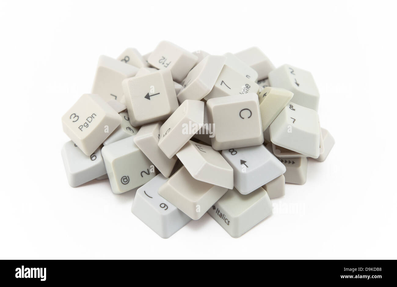 Computer keys isolated on white Stock Photo