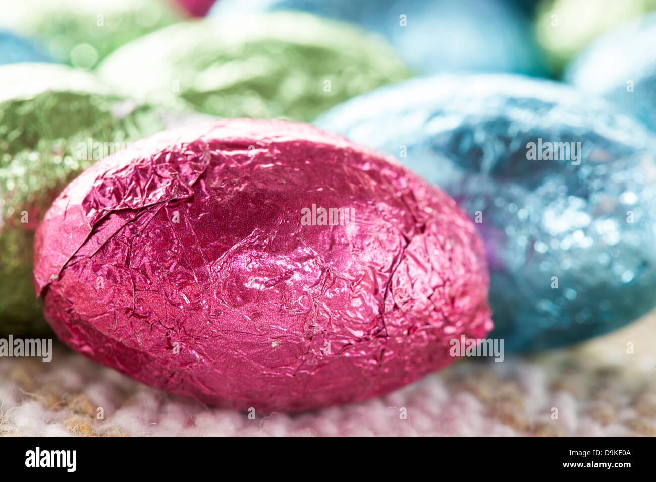 Colorful Chocolate Easter Egg Candy wrapped in foil Stock Photo Alamy