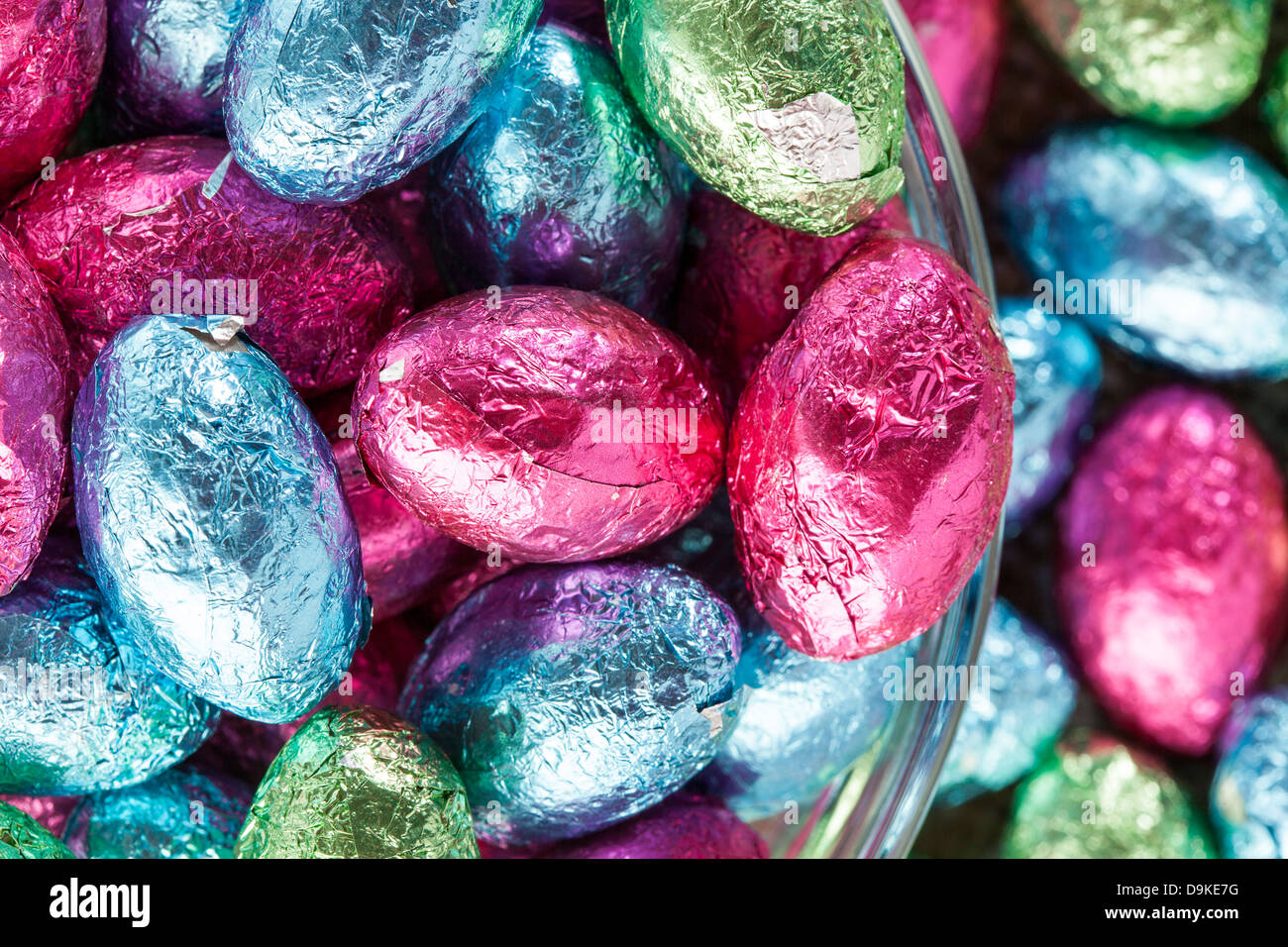Colorful Chocolate Easter Egg Candy wrapped in foil Stock Photo Alamy