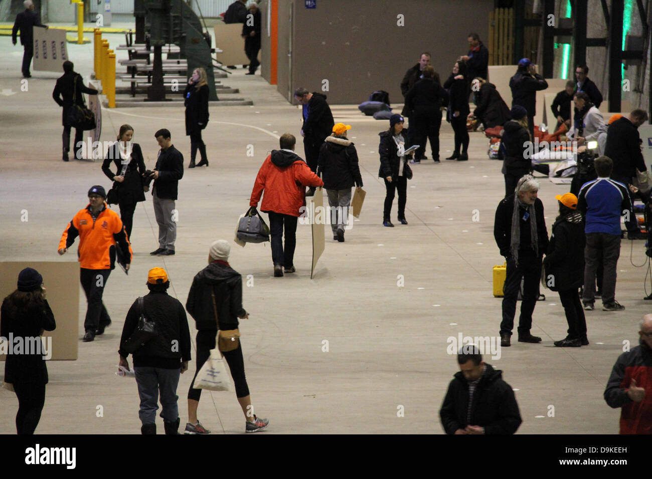 Carriageworks, 245 Wilson St, Eveleigh NSW, Australia. 20th June 2013. CEOs and politicians across Australia took part in the Vinnie’s CEO sleepout where they get to experience what it feels like to be homeless for one night and raise money for Vinnies charity. Credit: Richard Milnes / Alamy Live News. Stock Photo