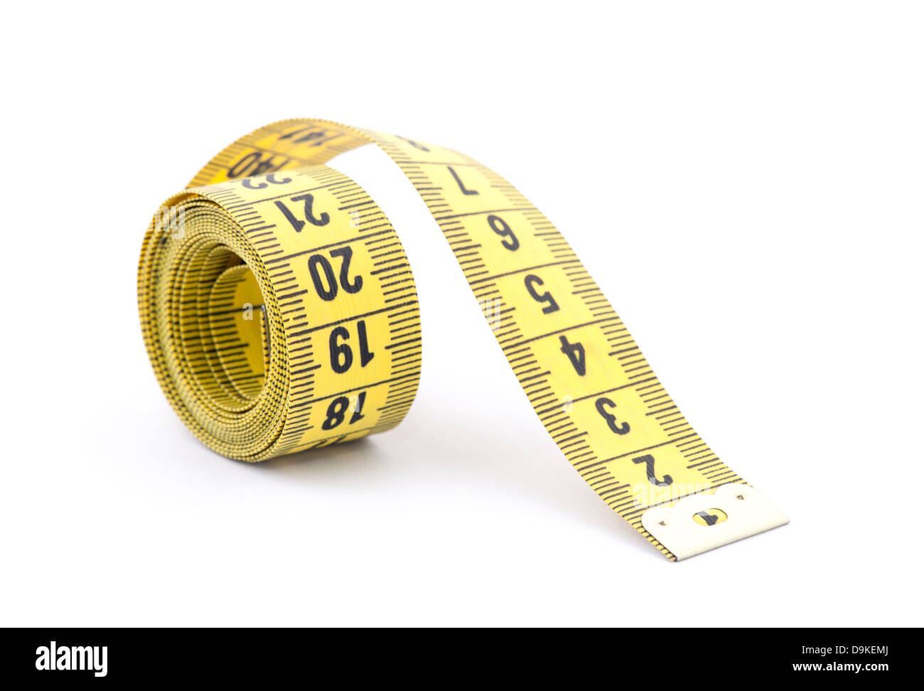 Tailor measuring tape with soft shadow Stock Photo