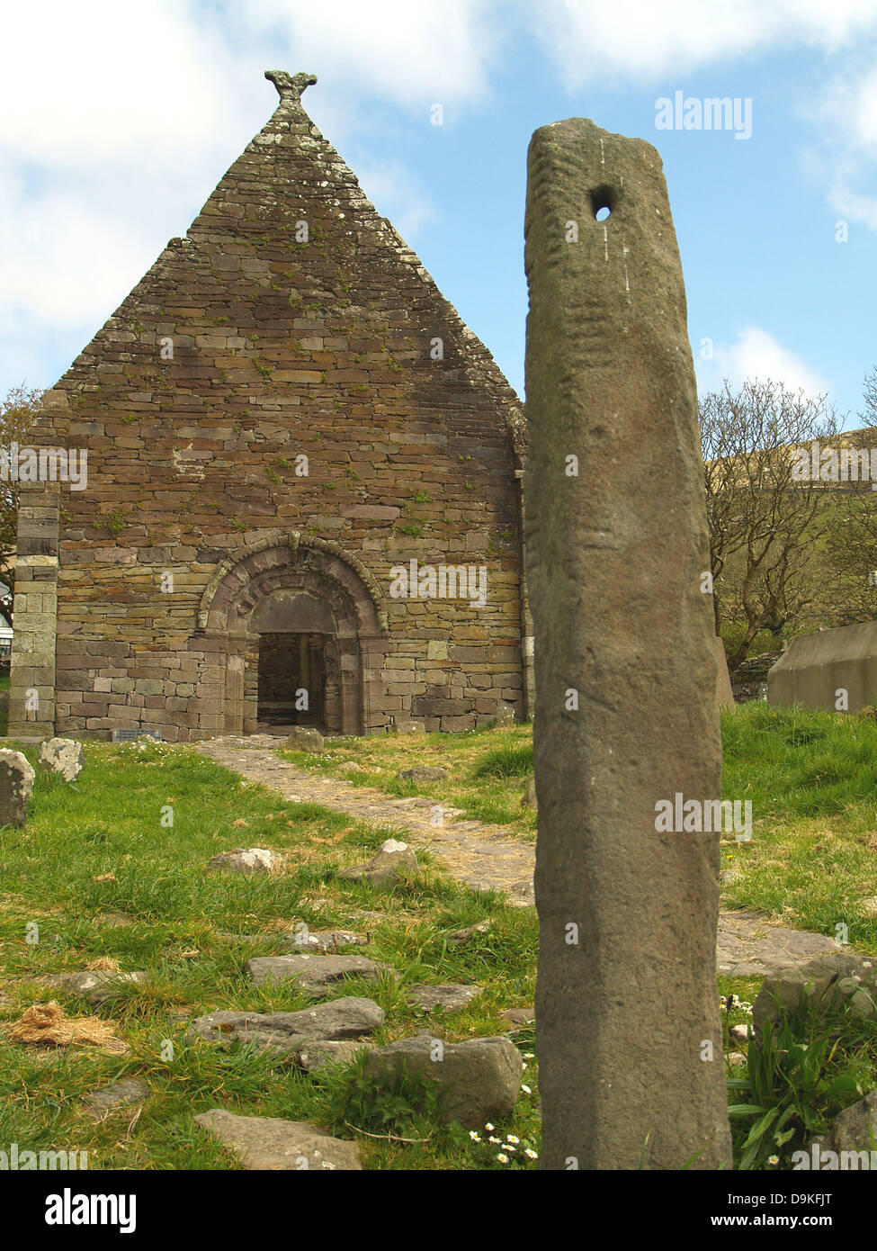 The Ogham Stone,Kilmalkedar Church,Dingle Peninsula,Ireland Stock Photo ...