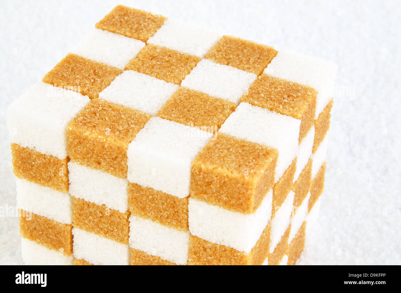 Boxes with sugar cubes like Rubik's Cube Stock Photo Alamy