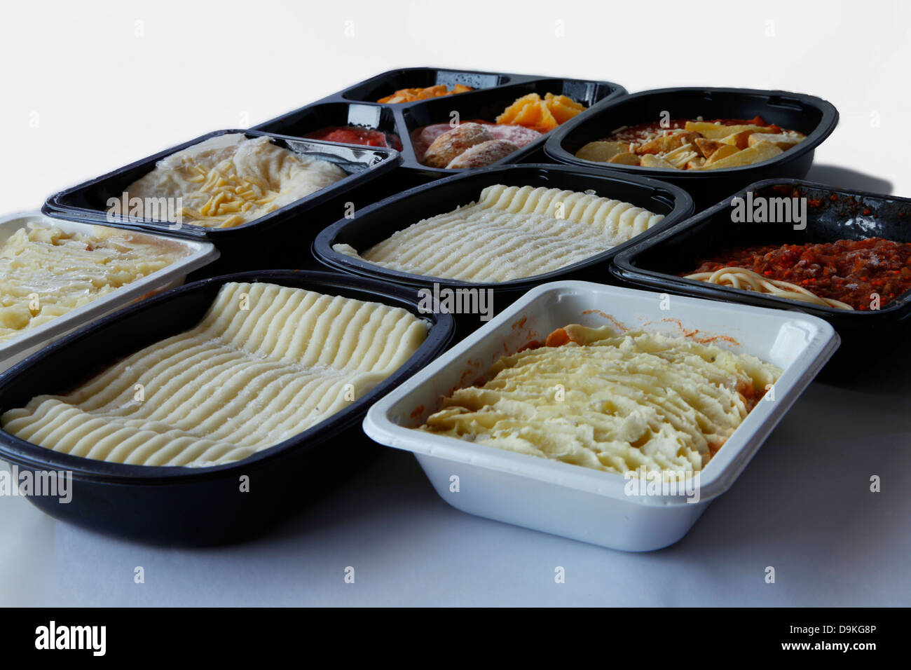 A selection of frozen ready meals available from UK supermarkets Stock