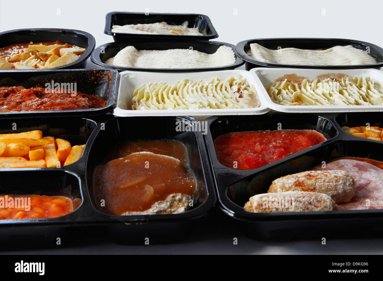 Common TV Dinners available at UK supermarkets Stock Photo Alamy