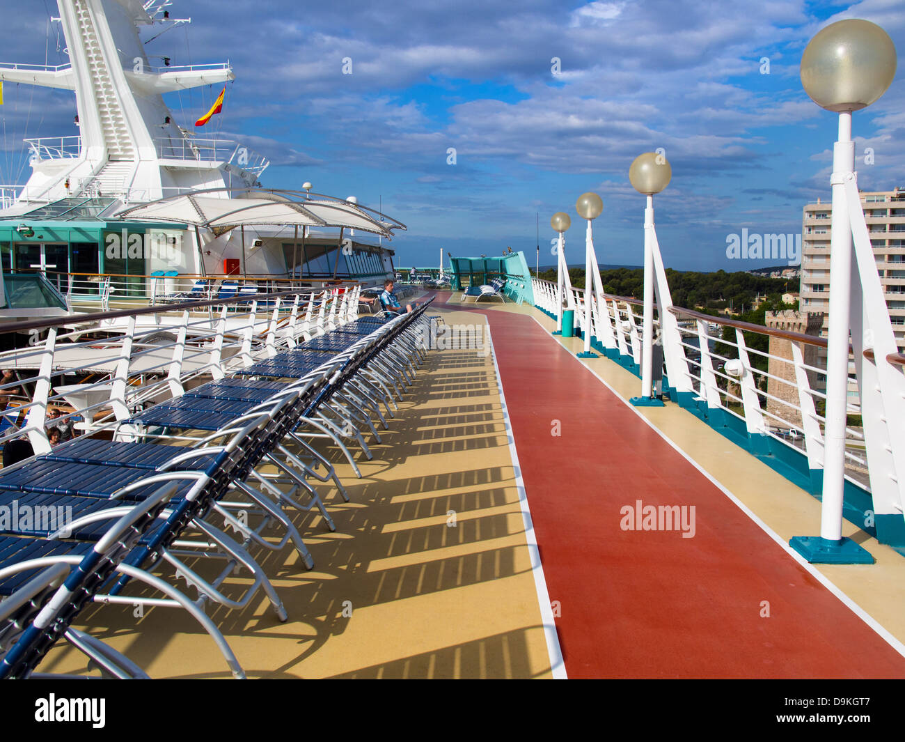 Deck recliners on the cruise liner 'Legend of the Seas' off Palma de Mallorca in the Balearics, Spain 6 Stock Photo