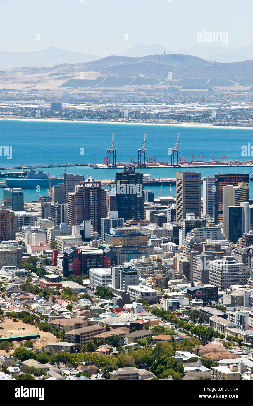 Skyline Cape Town and harbor, South Africa Stock Photo