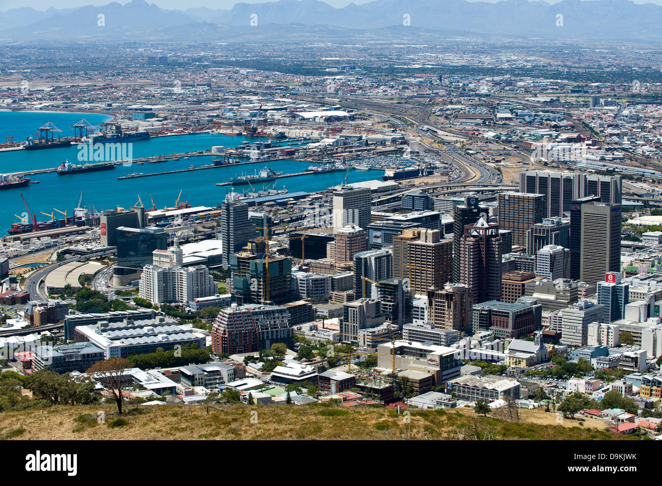 Skyline Cape Town and harbor, Western Cape, South Africa Stock Photo