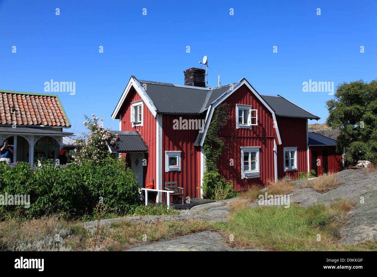 Landsort Island (Oeja), typical wooden houses, Stockholm Archipelago