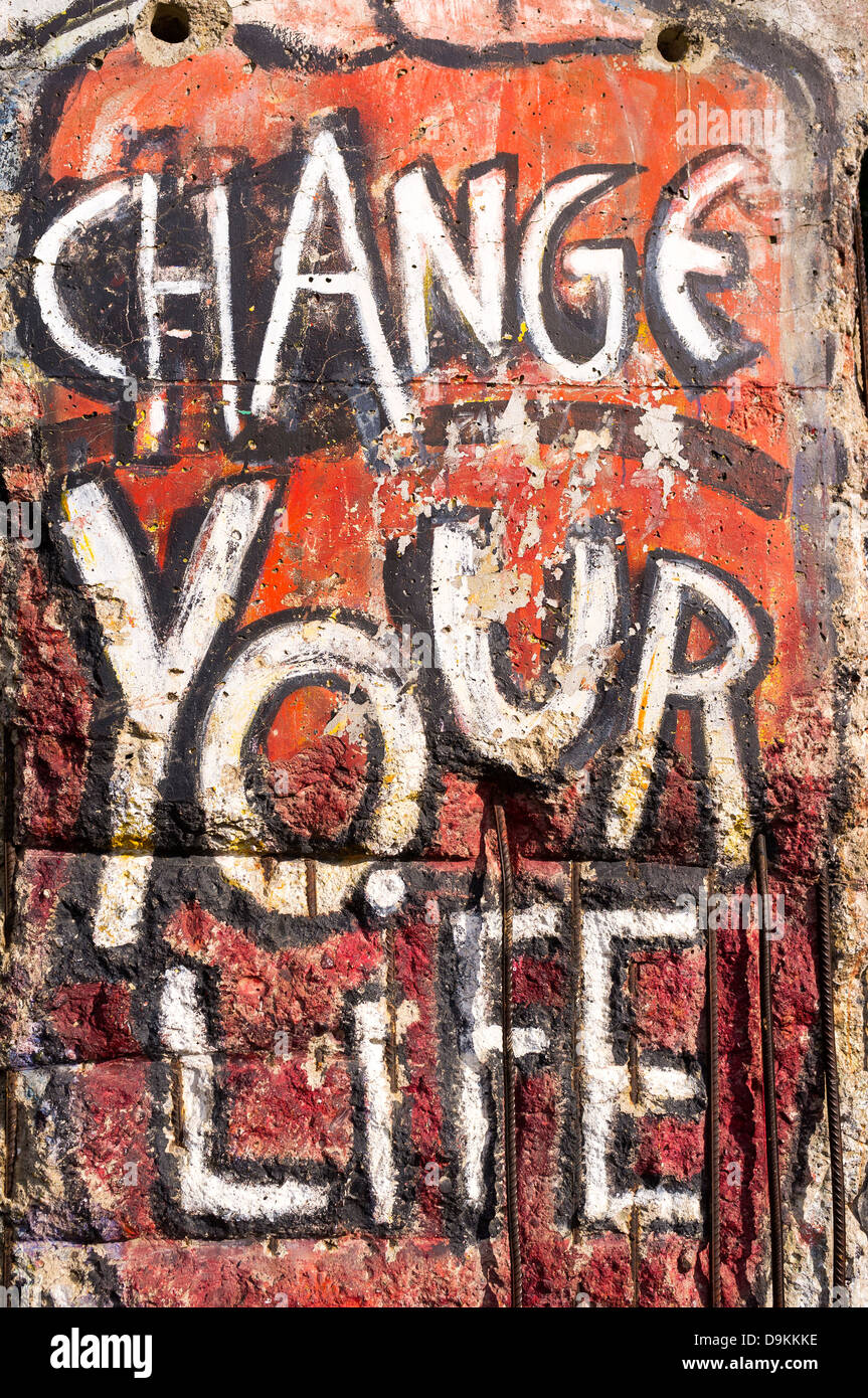 Section of The Berlin Wall, Imperial War Museum, London, Britain Stock