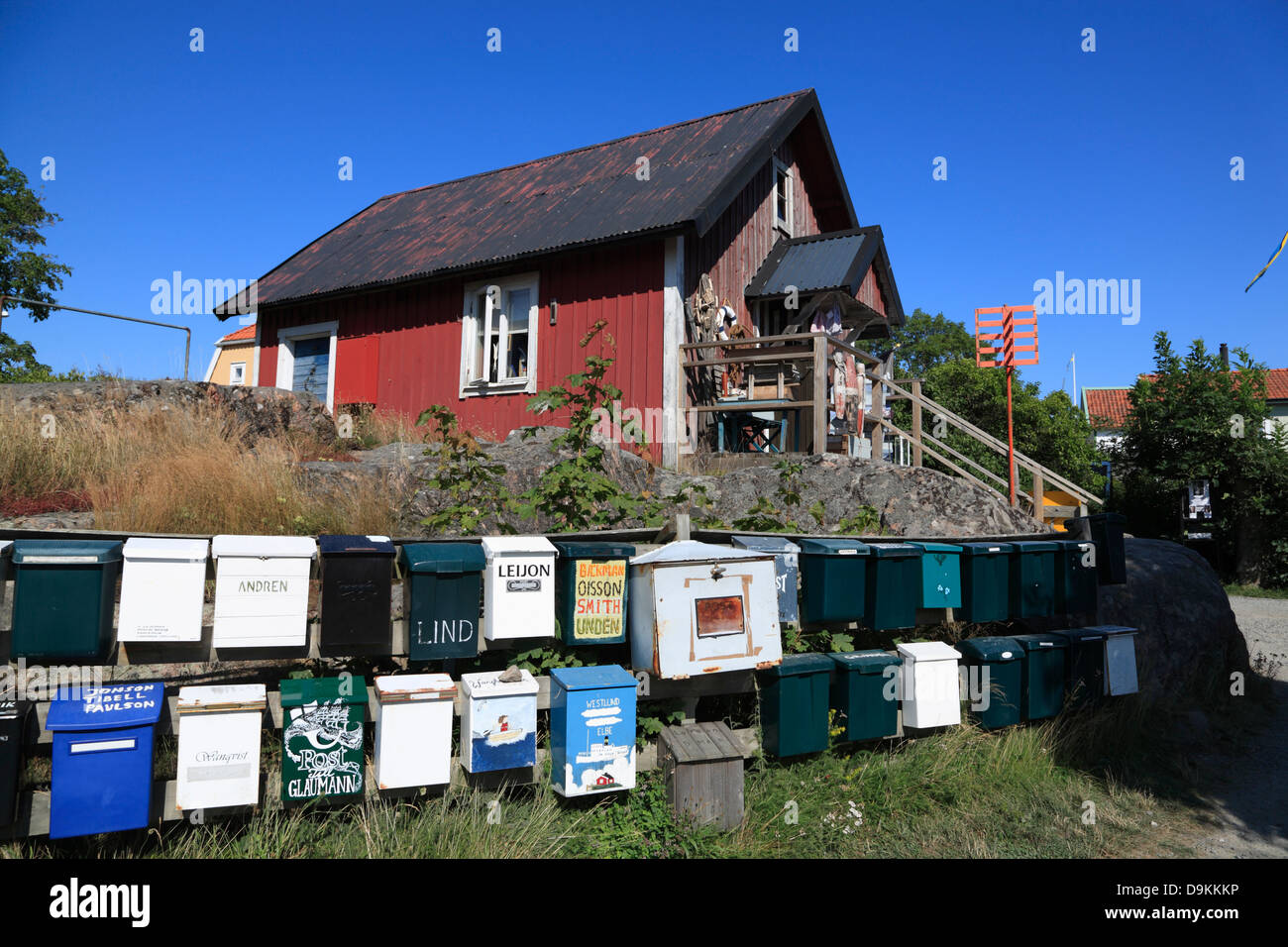 Landsort Island (Oeja), typical wooden houses, Stockholm Archipelago