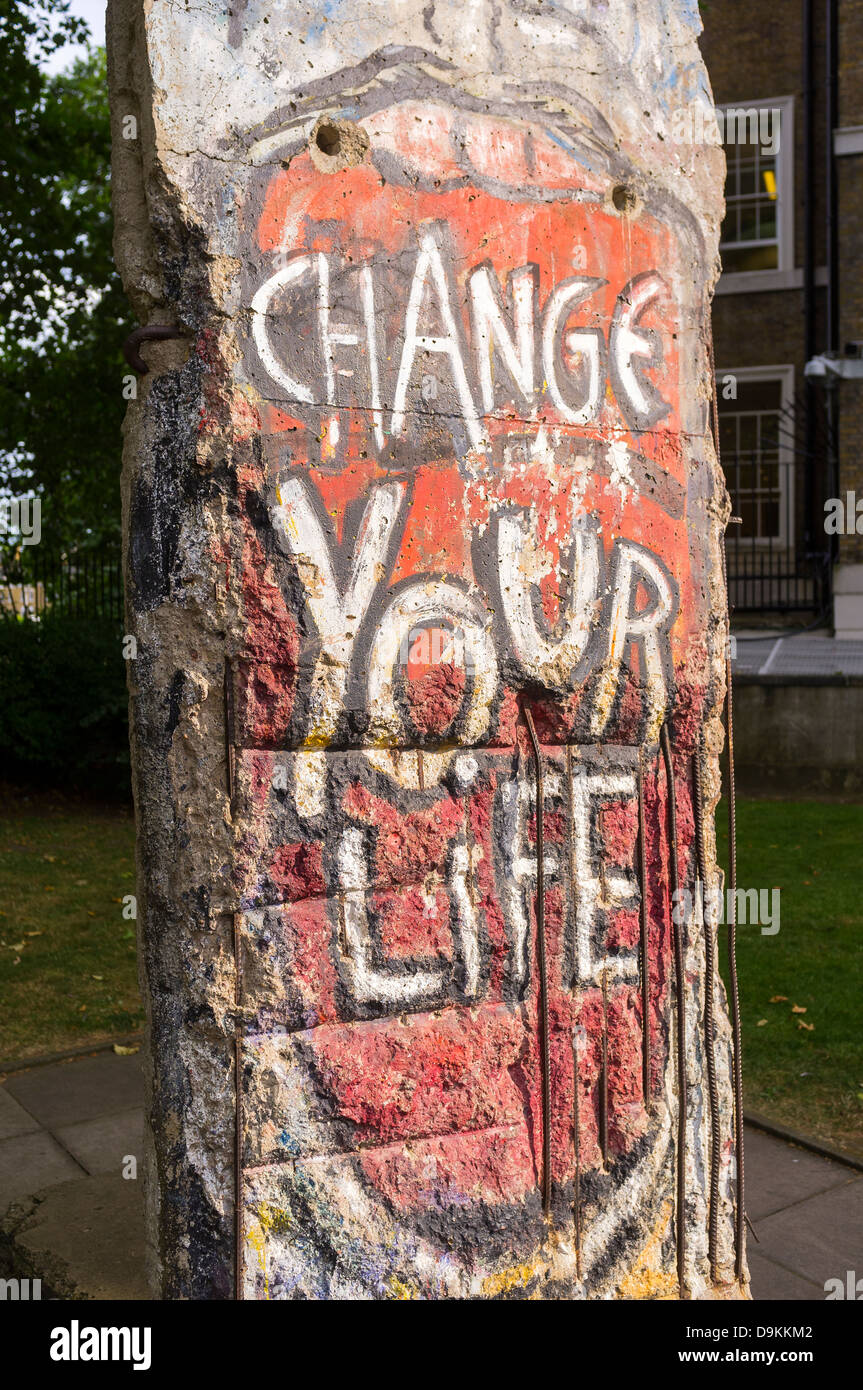 Section of The Berlin Wall, Imperial War Museum, London, Britain Stock