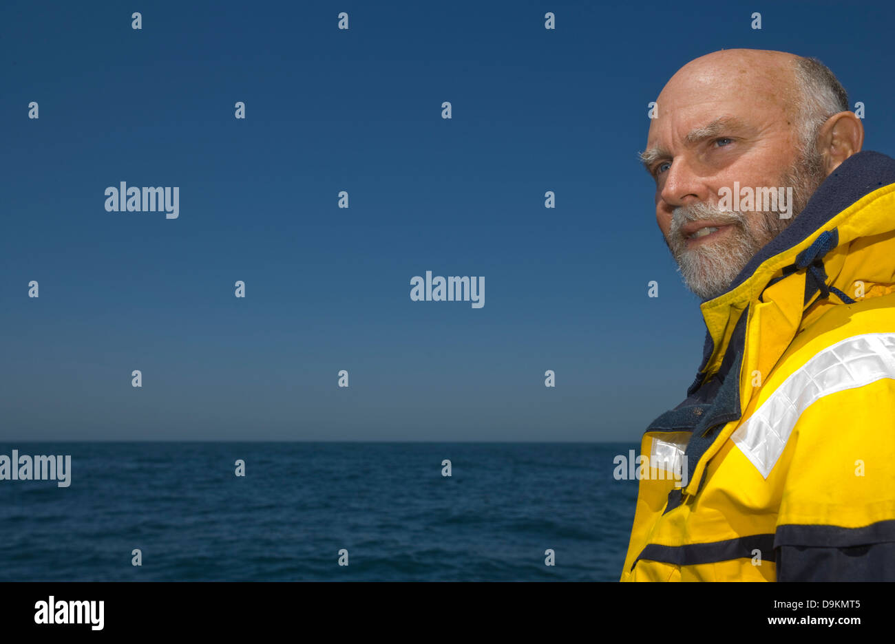 SAN DIEGO, CA – APRIL 19: Dr. Craig Venter on his Sail Boat in San Diego, California, U.S. on April 19, 2007. Stock Photo